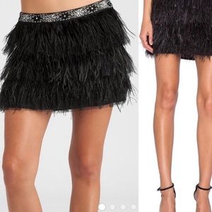GUESS faux feather mini skirt